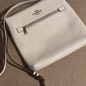 Coach Ivory Crossbody Bag with Gold Accents
